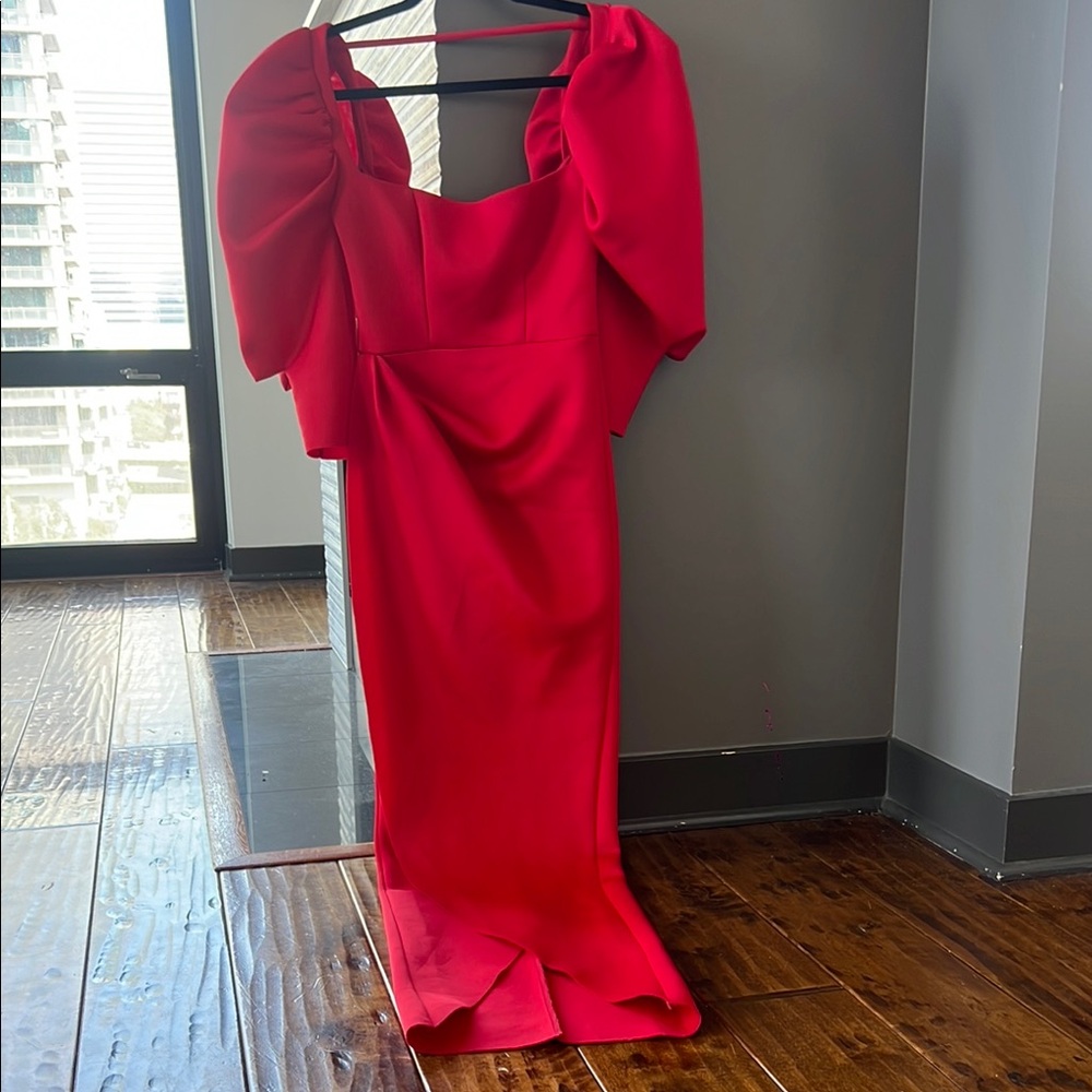 ASOS Vibrant Red Long Sleeve Dress